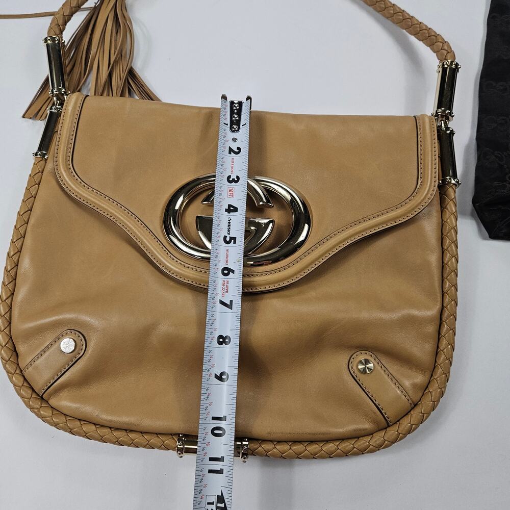 Gucci Britt Tassel Hobo Shoulder Bag Calfskin Leather - Picture 14 of 14